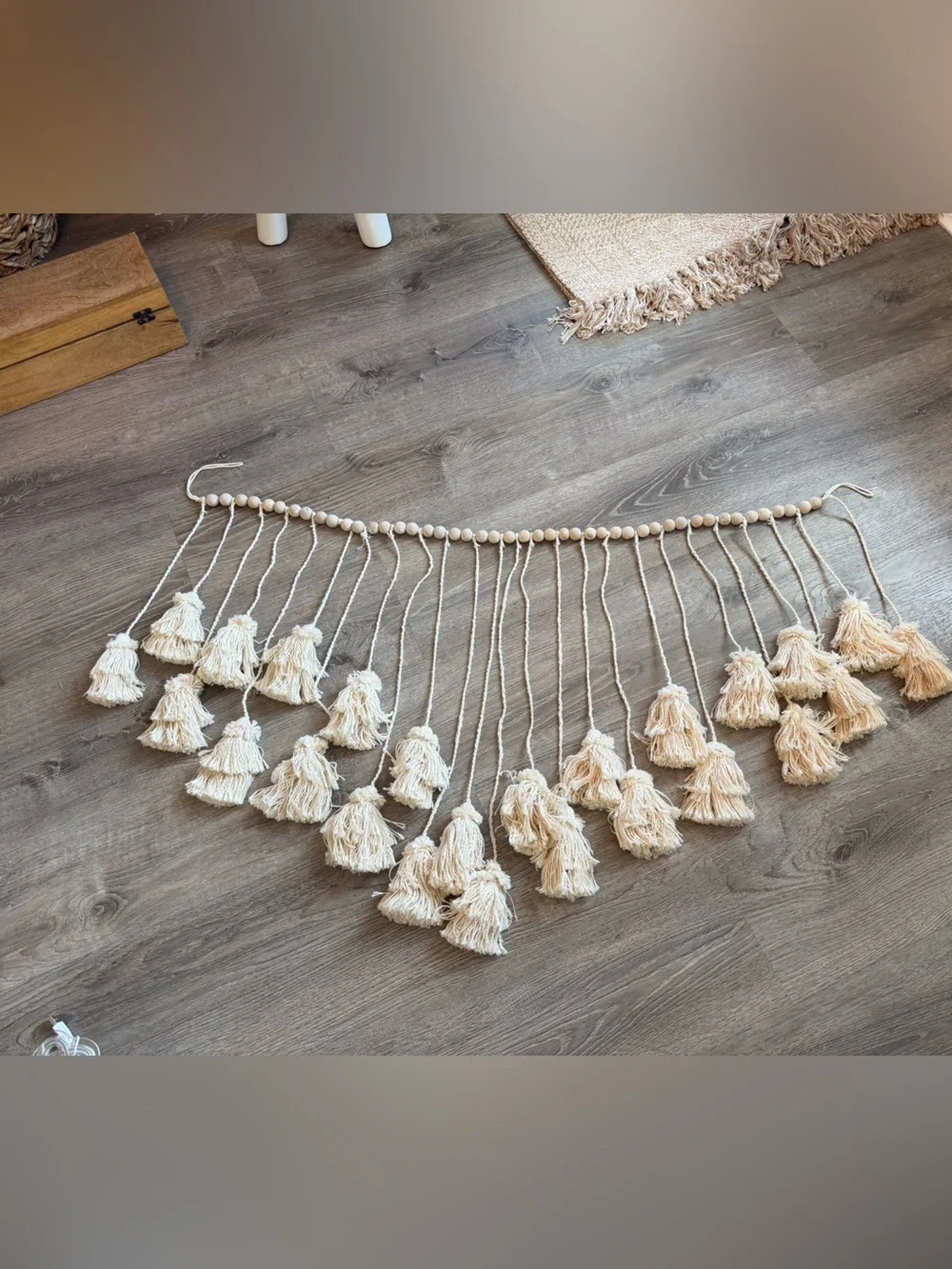 Pottery barn Teen Boho Tassel Garland w/ wood beads